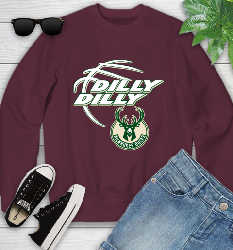 NBA Milwaukee Bucks Dilly Dilly Basketball Sports Youth Sweatshirt 5