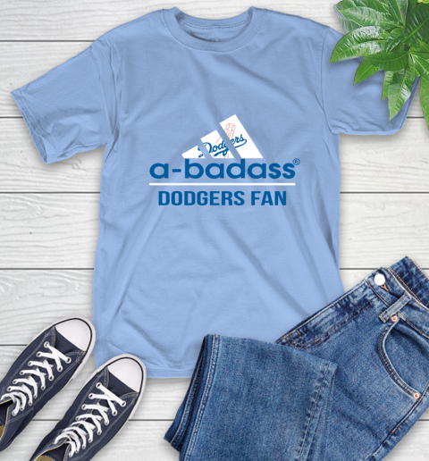 MLB A Badass Los Angeles Dodgers Fan Adidas Baseball Sports T-Shirt 12