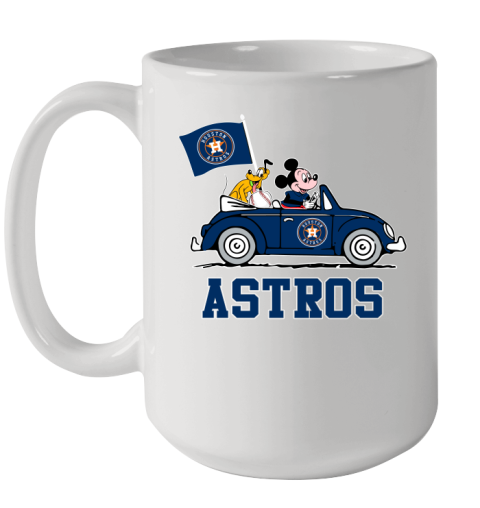 MLB Baseball Houston Astros Pluto Mickey Driving Disney Shirt Ceramic Mug 15oz