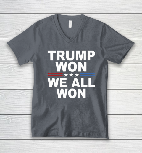 Trump Won  We All Won 2024 USA Flag V-Neck T-Shirt 3