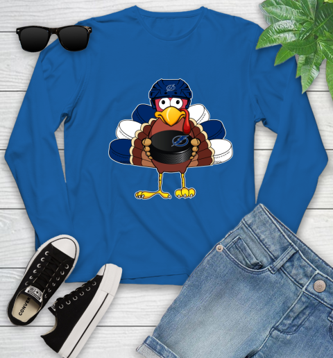 Tampa Bay Lightning Turkey Thanksgiving Day Youth Long Sleeve 9