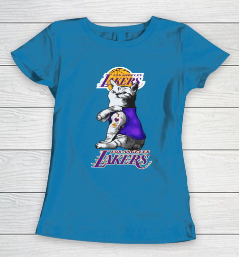 NBA Basketball My Cat Loves Los Angeles Lakers Women's T-Shirt 6