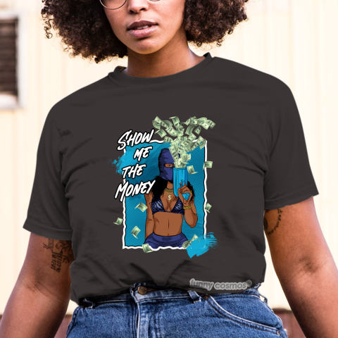Air Jordan 10 Hornets Matching Sneaker Shirt For Woman Show Me The Money White Concord ​Blue Lagoon and Black Sneaker Shirt