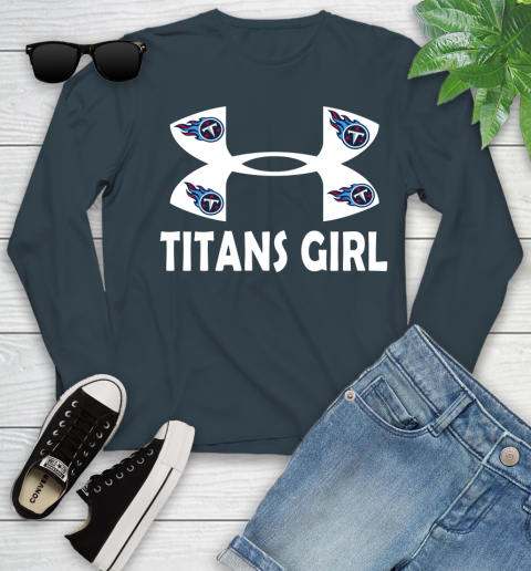 NFL Tennessee Titans Girl Under Armour Football Sports Youth Long Sleeve 9