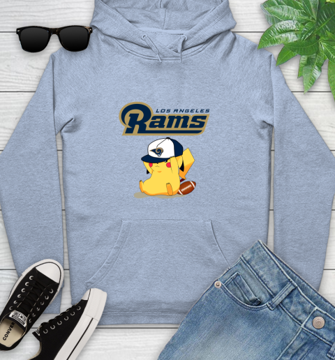 NFL Pikachu Football Sports Los Angeles Rams Youth Hoodie 10