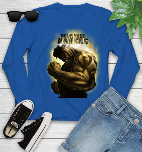 Baltimore Ravens NFL Football Hulk Marvel Avengers Sports Youth Long Sleeve 10