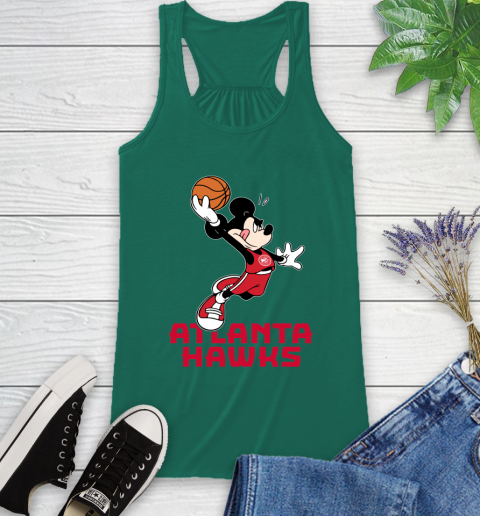 NBA Basketball Atlanta Hawks Cheerful Mickey Mouse Shirt Racerback Tank 7