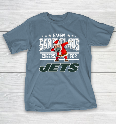 New York Jets Even Santa Claus Cheers For Christmas NFL T-Shirt 6