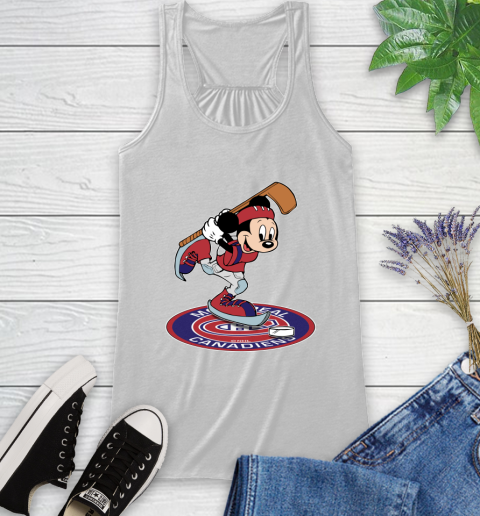 NHL Hockey Montreal Canadiens Cheerful Mickey Disney Shirt Racerback Tank 2