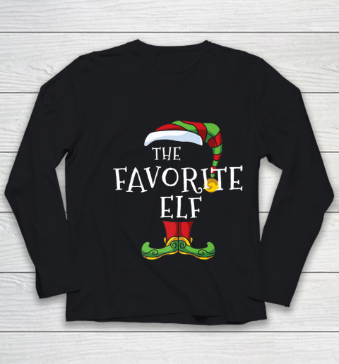 Favorite Elf Family Matching Christmas Group Funny Pajama Youth Long Sleeve