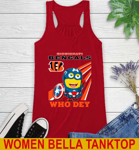 NFL Football Cincinnati Bengals Captain America Marvel Avengers Minion Shirt Racerback Tank 4
