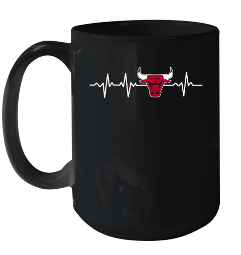 Chicago Bulls NBA Basketball Heart Beat Shirt Ceramic Mug 15oz