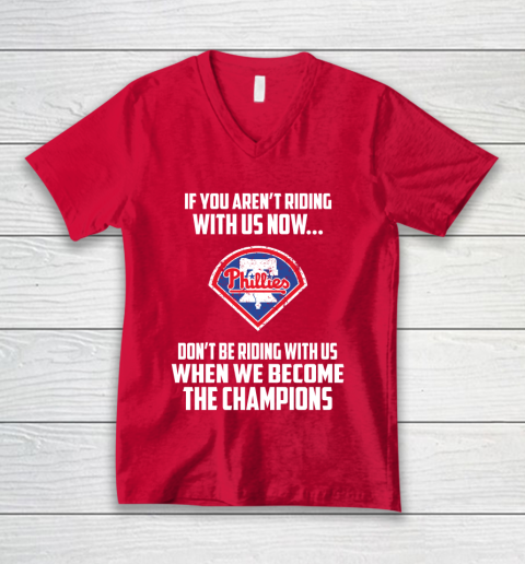 MLB Philadelphia Phillies Baseball We Become The Champions V-Neck T-Shirt 6