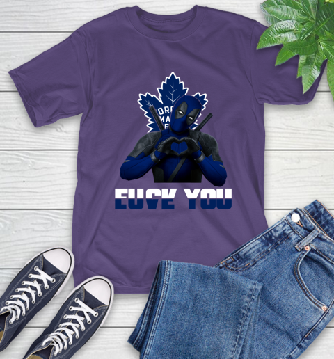NHL Toronto Maple Leafs Deadpool Love You Fuck You Hockey Sports T-Shirt 5