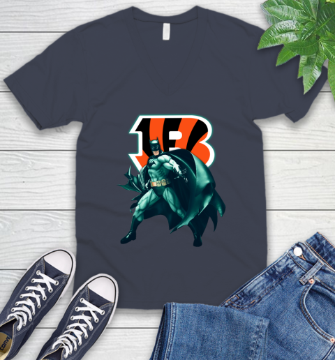 NFL Batman Football Sports Cincinnati Bengals V-Neck T-Shirt 9