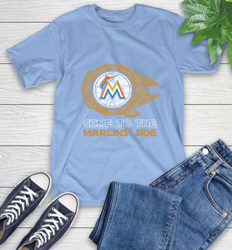 MLB Come To The Miami Marlins Side Star Wars Baseball Sports T-Shirt 12