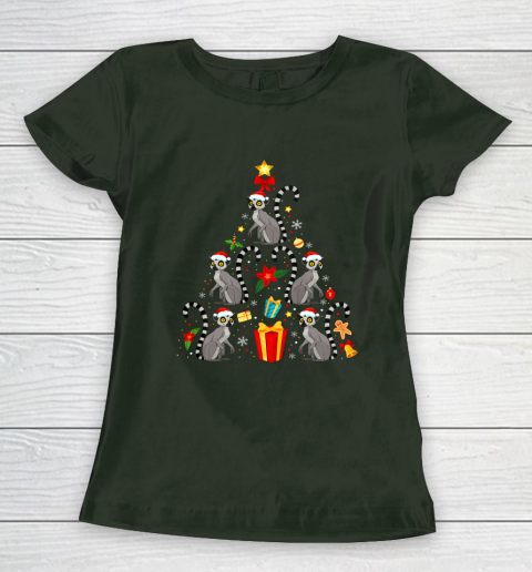 Lemur Christmas Ornament Tree Funny Gift Women's T-Shirt 4