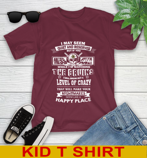 Boston Bruins NHL Hockey If You Mess With Me While I'm Watching My Team Youth T-Shirt 5