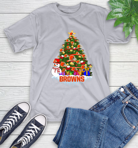 Cleveland Browns Merry Christmas NFL Football Sports T-Shirt 6