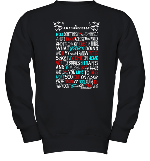ptz7 amy winehouse valerie song lyrics shirts youth sweatshirt 47 front black