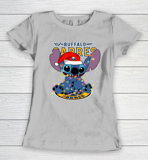 Buffalo Sabres NHL Hockey noel stitch Christmas Women's T-Shirt 3