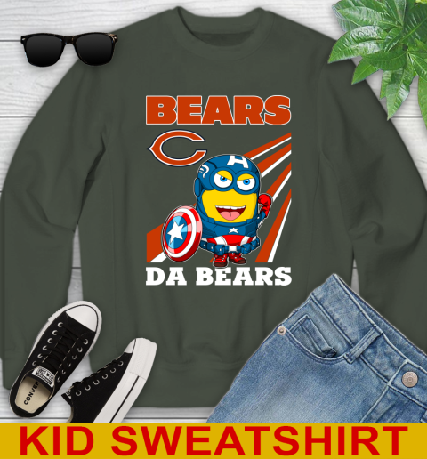NFL Football Chicago Bears Captain America Marvel Avengers Minion Shirt Youth Sweatshirt 8
