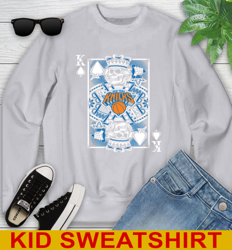 New York Knicks NBA Basketball The King Of Spades Death Cards Shirt Youth Sweatshirt 3