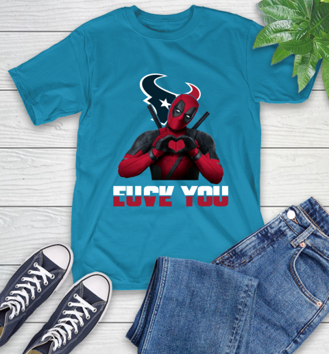 NHL Houston Texans Deadpool Love You Fuck You Football Sports T-Shirt 9