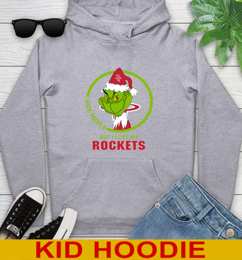 Houston Rockets NBA Christmas Grinch I Hate People But I Love My Favorite Basketball Team Youth Hoodie 6