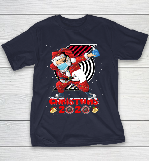 Portland Trail Blazers Funny Santa Claus Dabbing Christmas 2020 NBA Youth T-Shirt 2