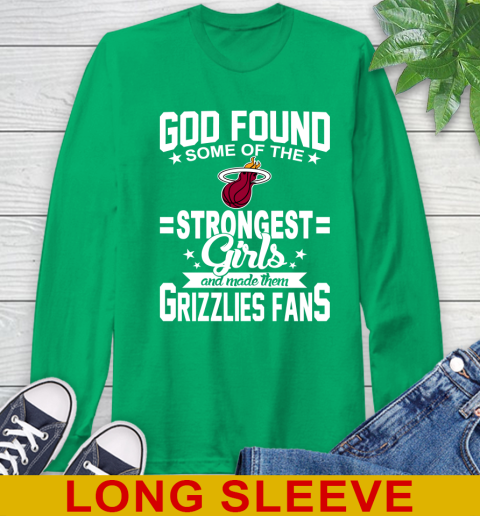 Memphis Grizzlies NBA Basketball God Found Some Of The Strongest Girls Adoring Fans Long Sleeve T-Shirt 8