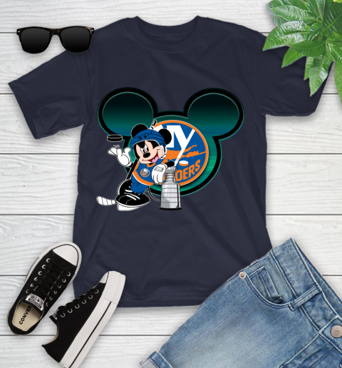 NHL New York Islanders Stanley Cup Mickey Mouse Disney Hockey T Shirt Youth T-Shirt 3