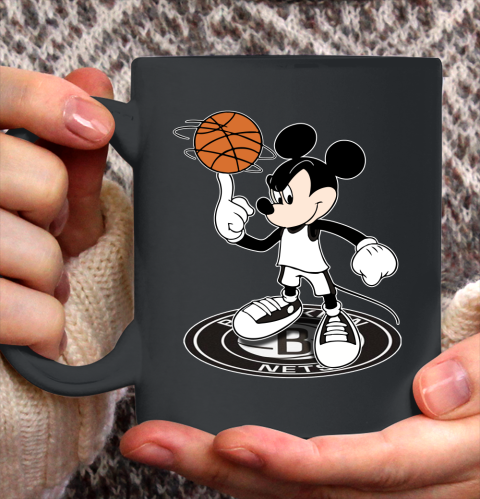 NBA Basketball Brooklyn Nets Cheerful Mickey Disney Shirt Ceramic Mug 15oz