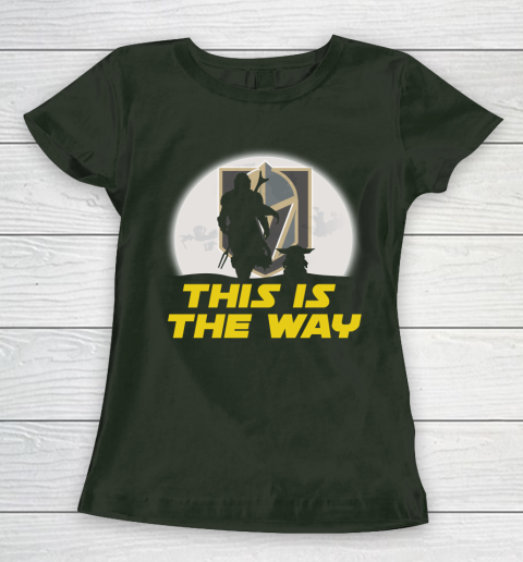 Vegas Golden Knights NHL Ice Hockey Star Wars Yoda And Mandalorian This Is The Way Women's T-Shirt 4