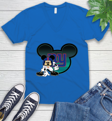 NFL New York Giants Mickey Mouse Disney Football T Shirt V-Neck T-Shirt 6