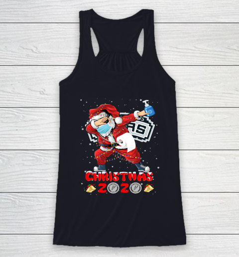 San Antonio Spurs Funny Santa Claus Dabbing Christmas 2020 NBA Racerback Tank 7