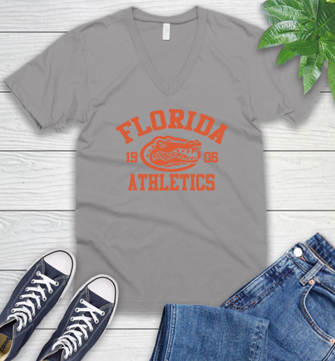 Blue Shirt in Football V-Neck T-Shirt 4