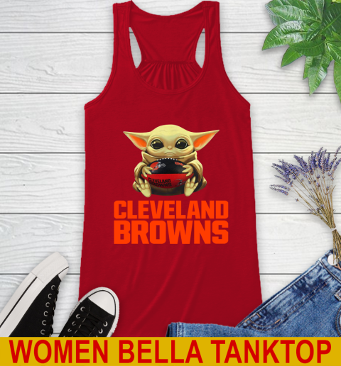 NFL Football Cleveland Browns Baby Yoda Star Wars Shirt Racerback Tank 6