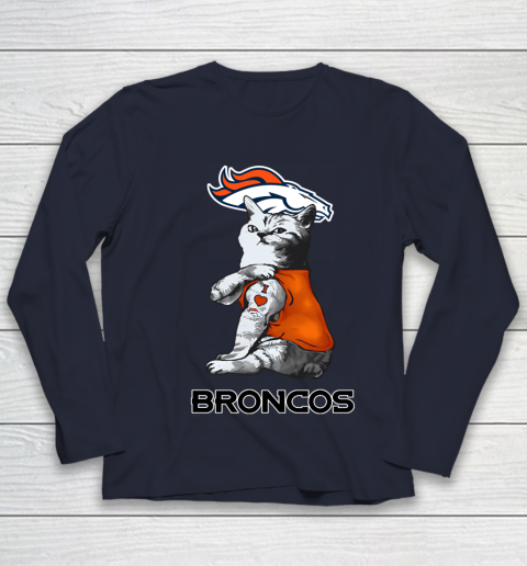 NFL Football My Cat Loves Denver Broncos Youth Long Sleeve 2