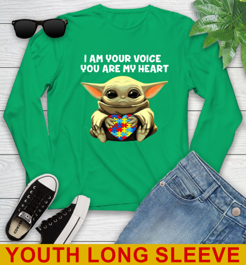 I Am Your Voice You Are My Heart Baby Yoda Autism Awareness Shirt 123