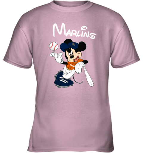Baseball Mickey Team Miami Marlins Youth T-Shirt 