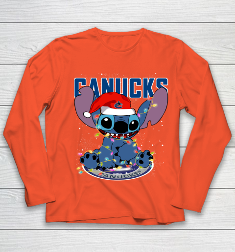 Vancouver Canucks NHL Hockey noel stitch Christmas Youth Long Sleeve 2