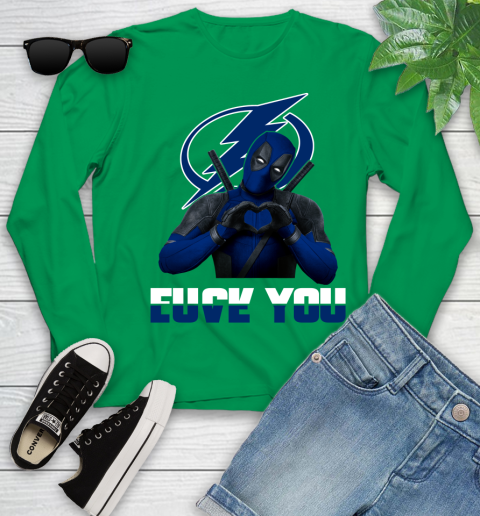 NHL Tampa Bay Lightning Deadpool Love You Fuck You Hockey Sports Youth Long Sleeve 7