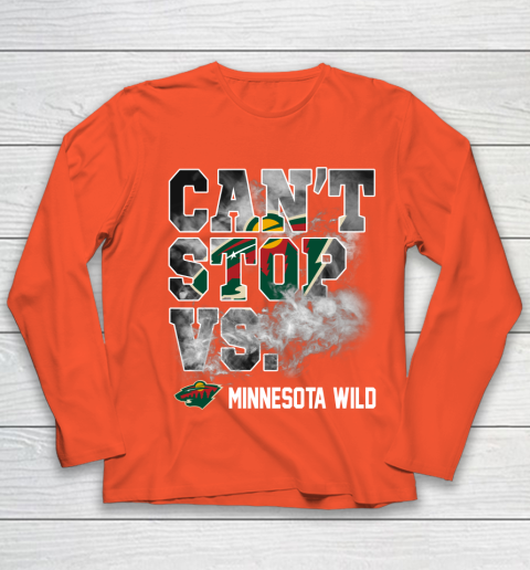 NHL Minnesota Wild Hockey Can't Stop Vs Youth Long Sleeve 3