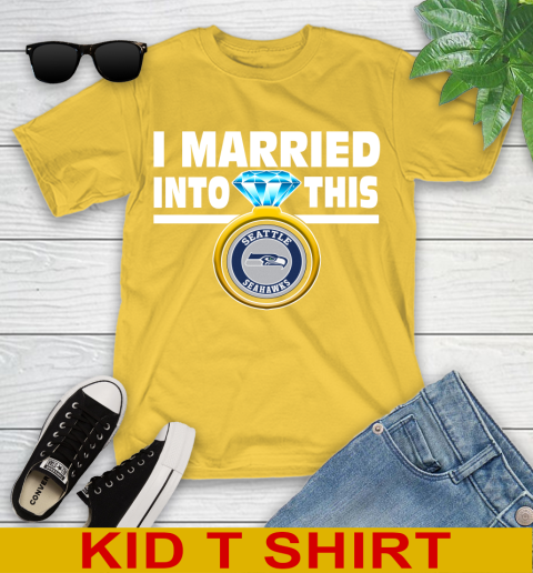 Seattle Seahawks NFL Football I Married Into This My Team Sports Youth T-Shirt 9