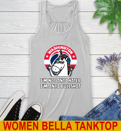 Washington Wizards NBA Basketball Unicorn I'm Not Anti Hater I'm Anti Bullshit Racerback Tank