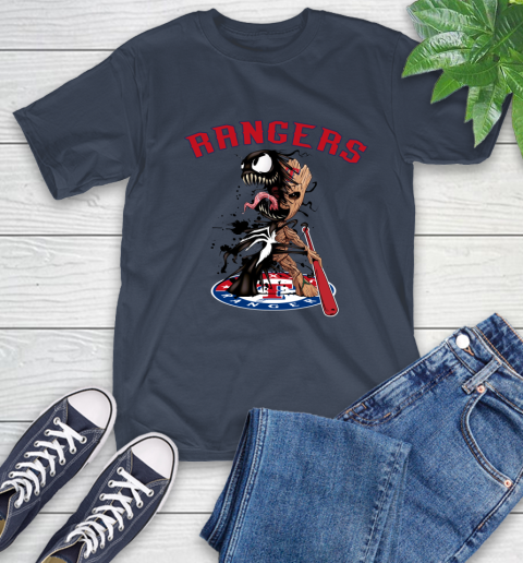 MLB Texas Rangers Baseball Venom Groot Guardians Of The Galaxy T-Shirt 4