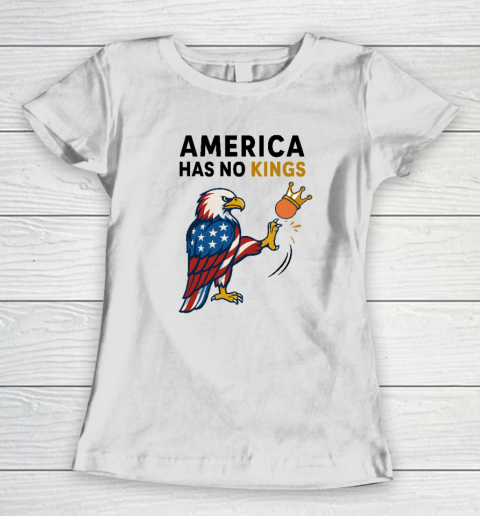 America Has No Kings Eagle Kick Orange Anti Trump Women's T-Shirt