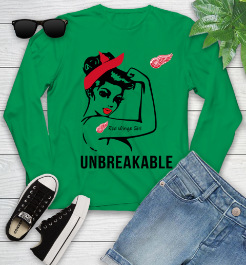 NHL Detroit Red Wings Girl Unbreakable Hockey Sports Youth Long Sleeve 4
