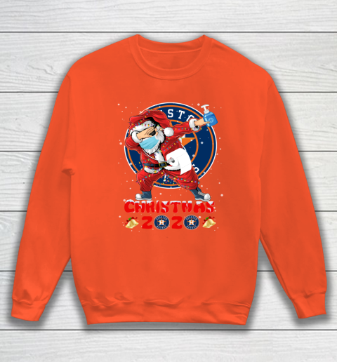 Houston Astros Funny Santa Claus Dabbing Christmas 2020 MLB Sweatshirt - Image 4